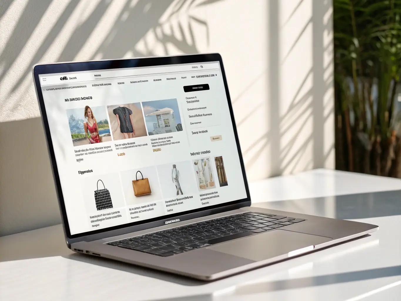 An e-commerce platform interface displaying product listings, shopping cart functionality, and secure payment gateway integration, emphasizing a seamless and secure online shopping experience.