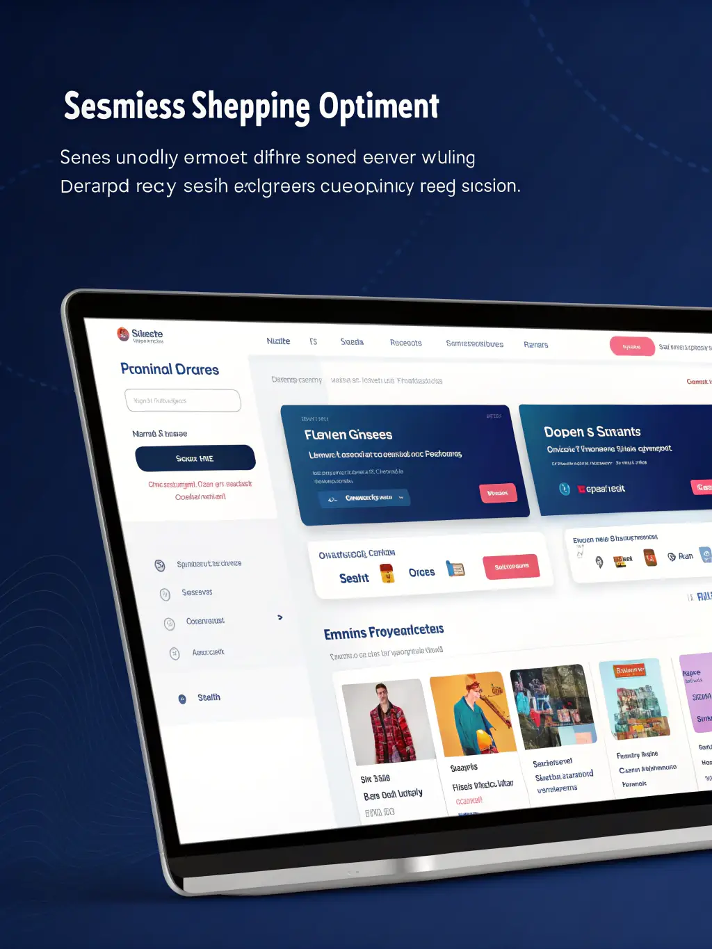 An e-commerce platform interface with product listings, shopping cart, and secure payment gateway integration, highlighting Expert Cyber's e-commerce solutions.