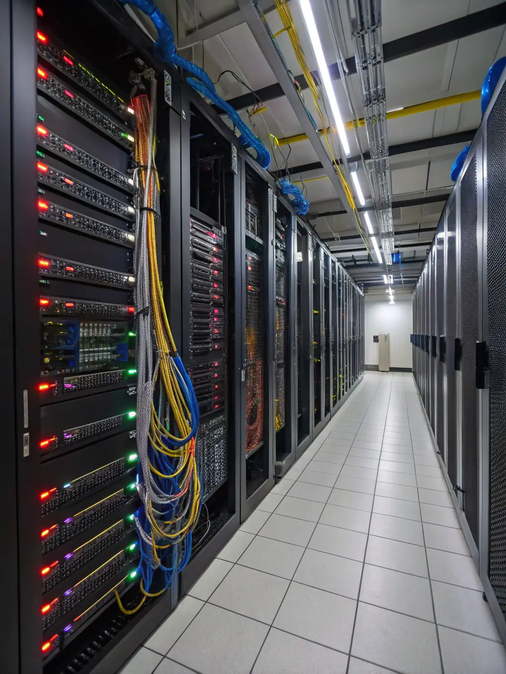 A secure data center with servers and backup systems, highlighting Expert Cyber's commitment to data protection and disaster recovery.