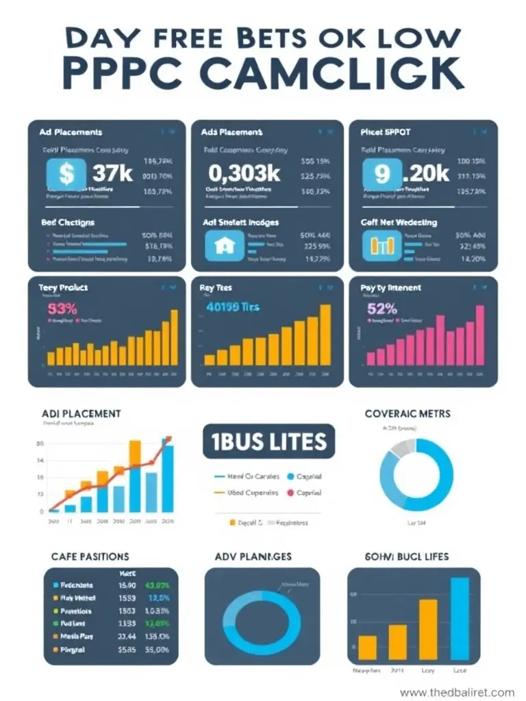 A visually engaging graphic illustrating the process of running a successful PPC campaign, including keyword research, ad creation, and performance tracking. The graphic should highlight the ROI of PPC advertising.